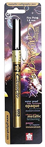 SAKURA Pen-Touch Calligraphy Marker Fine Point 1.8mm-Gold Metallic