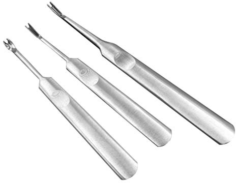 EXCEART 3Pcs Smussatore per Bordi in Pelle in Acciaio Inossidabile a Forma di U per Rasatura a Bordo Strumento Artigianale Fai-Da-Te per Intaglio Del Cuoio Lavoro di Scanalatura 95Mm 115Mm
