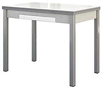 ASTIMESA Mesa de Cocina Extensible con Alas Blanco 70x110cm