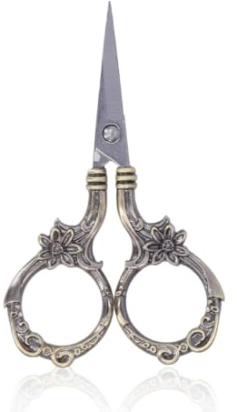 Forbici da cucito stile europeo vintage da 3,5 pollici, forbici da ricamo Forbici artigianali Strumenti fai da te per ricamo, cucito, opere d'arte(Brozen)