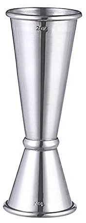 ANCLLO - Jigger a doppia punta, in acciaio inox, 304, in acciaio inox 30 ml, 60 ml, per barman, per bar, casa, barista, feste, vino, bevande (Argento)