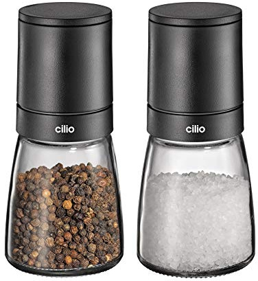 Cilio Mühlenset FLORENZ 14 cm, Pfeffer und Salzmühle, Keramikmahlwerk, Edelstahl, 613360