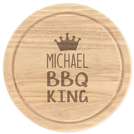 Personalisiert Holz Zerkleinern Käsebrett Rund 25cm Personalisiert Name BBQ King