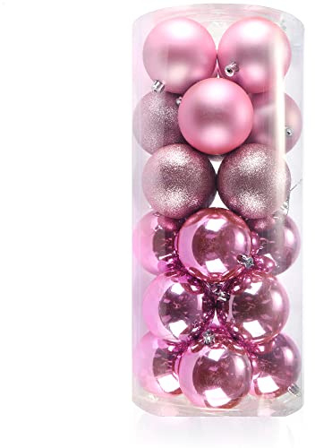 COM-FOUR® 24x julkulor, julgranskulor av plast till jul, grandekorationer