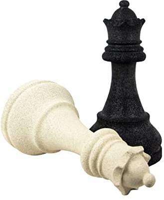 NEUSUS UPCYCLING Riesenschachfrau (Schwarz) - Schachfigur - Riesige Dame - 51 cm hoch, 25 cm Durchmesser - 7 kg - Ab 8 Jahren - 2 Spieler - Standardausgabe