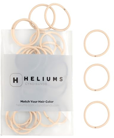 Heliums Small Hair Bands - Beige Blonde - 2mm Hair Ties, 48 Count, 2.5cm Mini Hair Bobbles for Thin Hair, Small Ponytails, Braids and Kids
