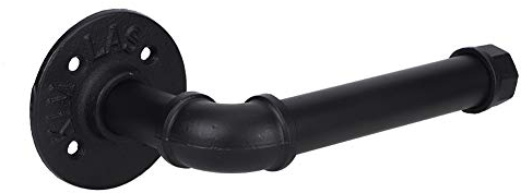 Industrial Pipe Toilet Paper Holder, Black Toilet Paper Roll Holder Rustic Towel Racks for Bathroom Farmhouse Kitchen