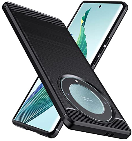 Natbok Funda para Honor Magic 5 Lite 5G,TPU Suave + Fibra de Carbono Flexible Carcasa,Grado Militar a Prueba de Golpes,Anti-Raspaduras,Antideslizante Funda para Honor Magic5 Lite 5G,Negro