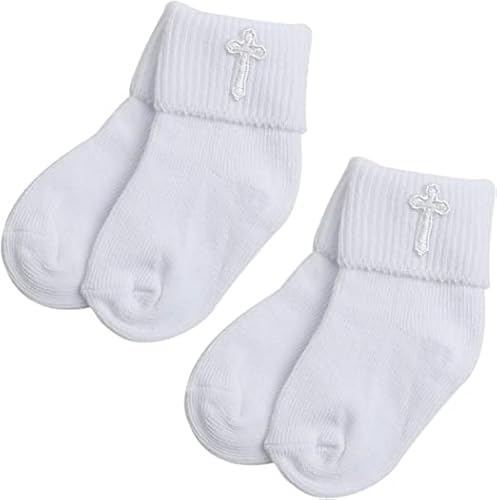 Booulfi Baby Boys Shoes Newborn Shoes for Toddlers Christening Shoes and Socks Set 0-18 Months, White-367, 0-6 Monate