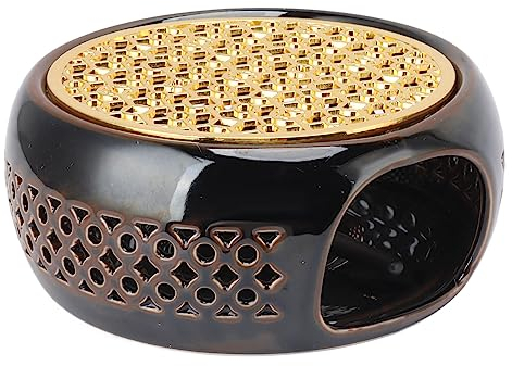 Pyhodi Chauffe-théière en Céramique, Chauffe-théière en Métal avec Porte-Bougie Chauffe-Plat, Chauffe-Bougie pour Chauffer Le thé, Le café et Le Lait, Base de Chauffe-théière,