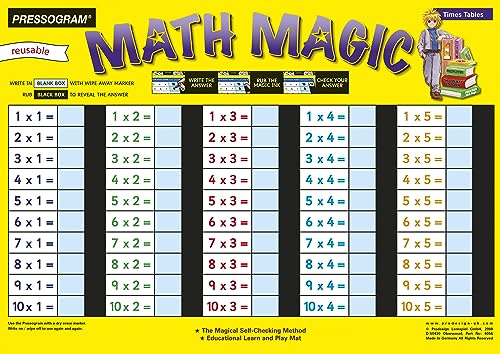 TimeTEX - Zaubertafel Mathematik - Englisch Kleines 1 x 1 | Rechen-Tafel mit Selbstkontrolle zum spielerischen Lernen und Üben von Multiplikation auf englisch | Inhalt: Englisch Kleines 1 x 1