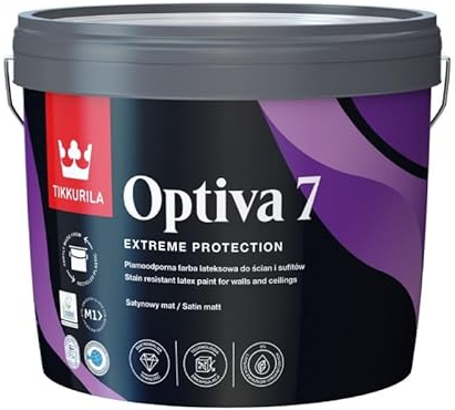 TIKKURILA Wandfarbe Deckenfarbe Hausfarbe Grau Deckenfarbe Optiva Satin Matt Deco Grey Dunkle Farben 9L