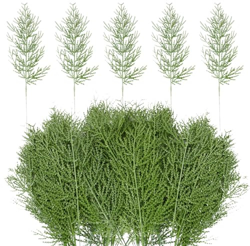 BOFUNX 30pcs Rami di Pino Artificiale Rami Natalizi Decorativi Aghi di Pino Artificiale in Plastica Decorazioni Natalizie per Ghirlande Albero di Natale Fai da Te