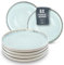 Ibiza Stoneware Dinnerware Set - Stylish Dinner Set for 6 - Breakfast, Dessert, Salad Plates - Dishwasher & Microwave Safe - Pure Living in Beige-Blue