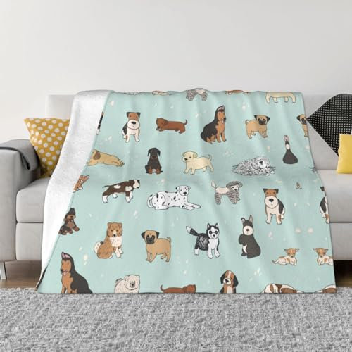 Flanelldecke für Hunde, mehrere Größen (horizontaler Stil), Plüsch-Sofa-Decke, Schal, Camping, Reisedecke