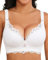 Svmer Push Up Lace Bra for Women Underwire Plus Size Comfortable Brassiere White 42D