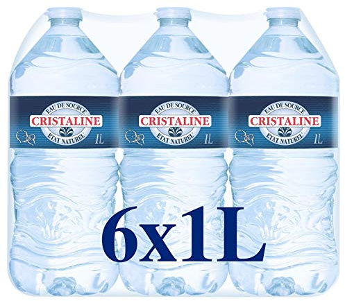 Cristal Cristaline - Agua de manantial natural, 6 x 1 l, 1 unidad