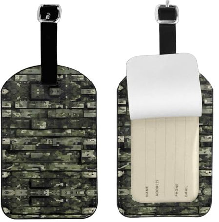 Personalisierte Gepäckanhänger für Koffer, langlebig, leicht und sichtbares Design, Identifikationsetiketten, Set Digital Camo