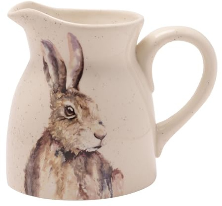 Widdop and Co Meg Hawkins Keramik-Krug mit Hasenmotiv, cremefarben, naturfarben, braun, 21 cm