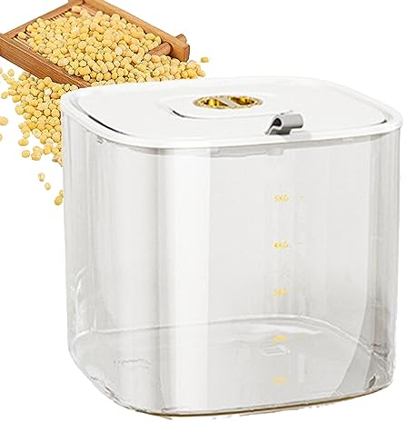 Dispenser Storage Containers, Cereal Storage Container, Kitchen Countertop Cereal Containers, Portable Airtight 5KG Rice Box, Reusable Dry Foods Storages Dispenser, Pantry Organizer Box For Kitchen