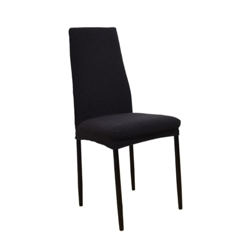 Fundas para Sillas de Comedor con Respaldo Estrecho - Funda de Asiento Elástica Gruesa de Poliéster para Oficina, Hotel, Restaurante, Banquete (Color: Negro)
