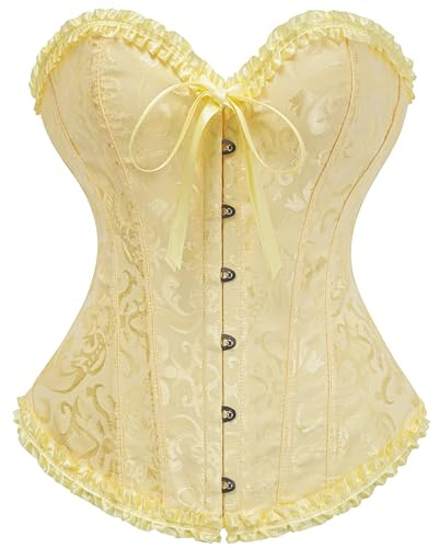 Szivyshi Överbystkorsett för damer, i gotisk vintagestil, klänningsliv, bustier, korsett, XXS