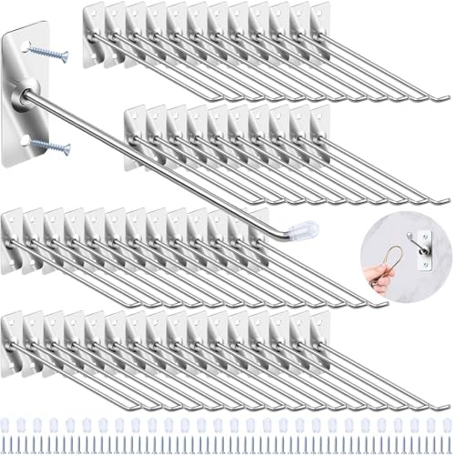 Yauhar 40 Pcs 6/15CM Stainless Steel Wall Mounted Hooks with Protective Caps and Screws, Coat Bag Hat Utility Hook, Garage Tools Storage Organizer & Hanger for Office Kitchen Home Shop