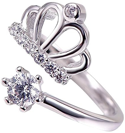 Holibanna Strassring Damen Verstellbar Offener Ring Mit Strass Für Abendpartys Alltag Hochzeiten Und Mehr Kronenring Schmuck