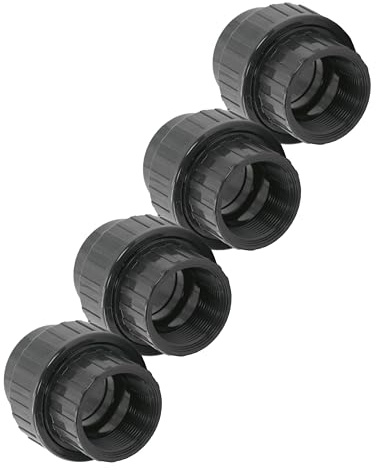 HAF® 4 raccordi in PVC con manicotto adesivo da 63 mm x filettatura interna da 2 | Adattatore in PVC grigio per tubi della piscina e tutte le tubazioni | Qualità: Made in Europe – Quantità: 4 pezzi
