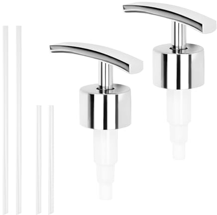 2 Pezzi Pompa Dispenser di Sapone, Pompa di Ricambio 28 mm, Erogatore Sapone Liquido con Tubo Flessibile per Cucina Bagno Shampoo Doccia Gel
