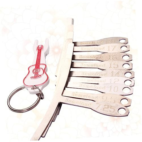 Toyvian 9piezas Galgas De Radio Para Guitarra Herramientas Luthier De Metal Duradero Con Marcado Grabado Medidores De Radio Para Puente y Diapasón Incluye Llavero De Color Aleatorio Precis
