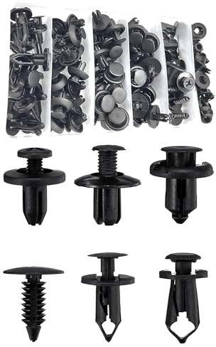 Xibao 190PCS Clips de Fixation Voiture,Rivet Plastique,Clips Auto,Rivet Plastique, 6 Taille Clips de Fixation Voiture Outils,Convient à la Plupart des Garnitures de Voiture,Pare-chocs,Ailes