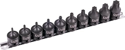 Condor Werkzeug 5010 | Kraftsteckschlüssel-Satz | 10-teilig | extra kurz | 1/2 | T-Profil für Torx | T20-70 | Chrom-Molybdän-Stahl | xcess performance für Premium Qualität