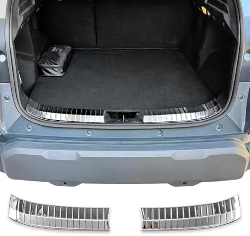 Protezione interna paraurti posteriore compatibile con Dacia Duster III | Dal 2024+ in acciaio inox cromato protezione per il bordo del bagagliaio di carico