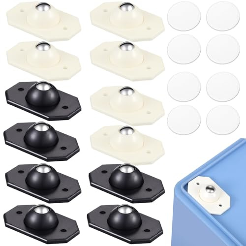 LOLIPPYY Ruedas Adhesivas Giratorias 16 Piezas 8 Negras 8 Mini Ruedas para Muebles Cajas y Electrodomésticos Pequeños Resistentes al Desgaste Accesorio Práctico Hogar