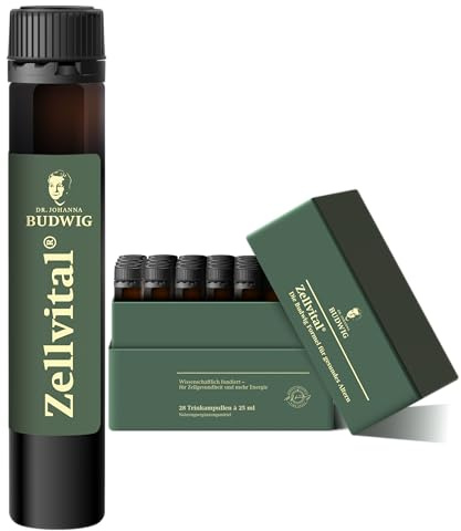 Dr. Budwig Zellvital (28 Trinkampullen á 25 ml) | Flüssige Mikronährstoff-Formel für Energiestoffwechsel und Zellgesundheit - flüssig - vegan - laborgeprüft
