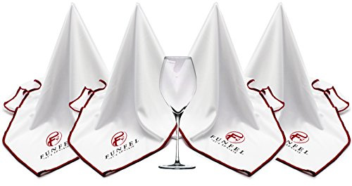 FUNFEL Large Microfiber Glass Polishing Cloth, Lint Streak Free Drying Towel 24x20 inch (4-Pack)