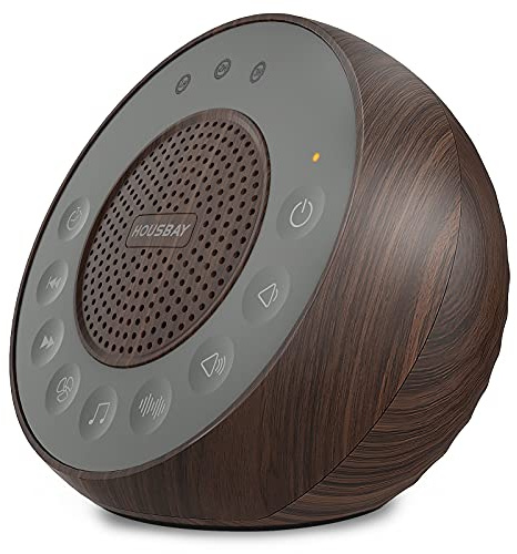 Housbay White Noise Machine with 31 High Fidelity Soothing Sounds, 5W High Power Loud Enough Speaker, Easy Volume Control, Sleep Timer, Sound Machine for Baby, Kids, Adults, Light Sleeper -Wood Grain