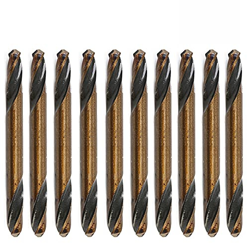 HSS-Doppelendbohrer mit geradem Schaft, Spiralbohrer-Set, Edelstahl, Werkzeug für Metall- und Karbonstahlarbeiten, 10 Stück