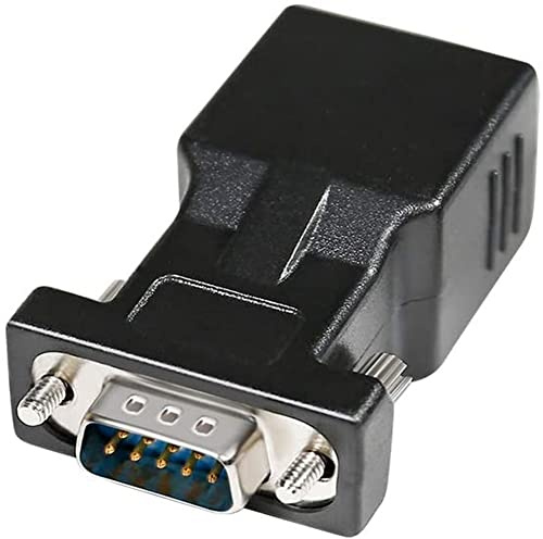 DTECH DB9 auf RJ45 Serieller Adapter 9 Pin RS-232 Geräten | RS232 Stecker auf RJ-45 Buchse Ethernet Konverter Kompatibel mit Standard