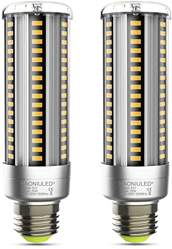 HAONIULED Superhelle 25W E27 LED Birne, 250W Glühlampe ersetzt, LED E27 4000K Neutralweiß 3000Lm, 360° Abstrahlwinkel, Leuchtmittel LED, Nicht Dimmbar, 2er Pack