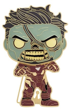 Funko Pop! Large Enamel Pin MARVEL: Marvel - Iron Man - What If - ZOMBIE TONY STARK - Marvel What If Emaille-Nadeln - Niedliche Brosche Zum Sammeln - Für Rucksäcke & Taschen - Geschenkidee