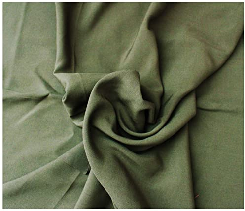 Russo Tessuti Tessuto Abbigliamento Moda Confort Viscosa Tinta Unita a Metraggio 50x140cm-21 Verde Militare