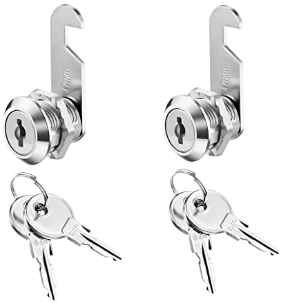 siismi 2 Set Chiusura a Camme,16mm Le Serrature per Mobili con Chiavi,Cassetto Armadietto Serratura,Lucchetto per Cassetta delle Lettere,Serratura per Armadio,Cassetti da Scrivania