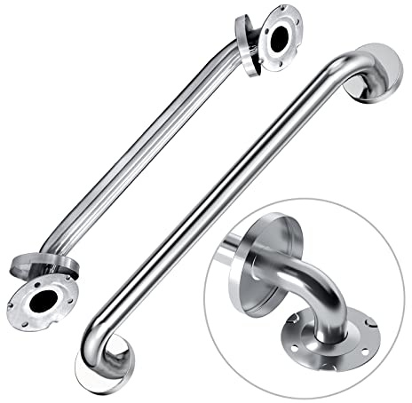 Handicap Grab Bars, 2 Pack 18 Inch Shower Grab Bar for Seniors, 304 Stainless Steel ADA Grab Bars for Bathtubs and Showers, Toilet, Safety Shower Handle for Elderly, Disabled, Injury (Chrome Polished)