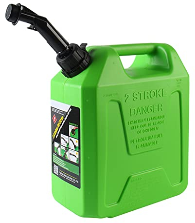 2-Takt Kraftstofftank,Asudaro 5L/10L Tragbarer Benzinfass Kunststoff Kraftstoffkanister mit Ölführungsrohr Benzinkanister Reserve für Camping Road Trips Landwirtschaft Forstwirtschaft,Grün 10L