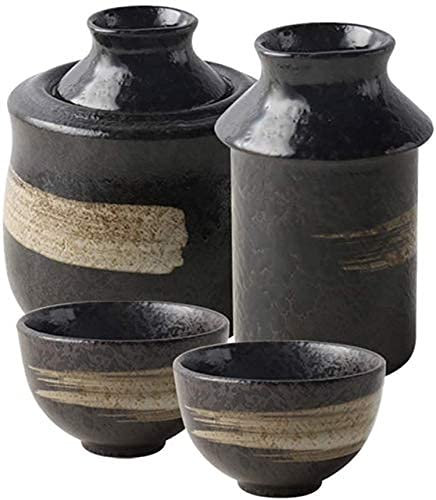 Japanisches Sake-Set, 4-teilig, traditionelles Retro-Porzellan-Handwerk im japanischen Stil, Weinkrug, Weinglas, Weinglas-Set für warmen/kalten Sake-Service, handbemaltes Sake-Set
