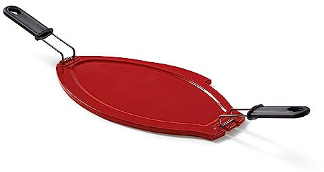 MR. BARBECUER Flat Top Grill - Pierre réactaire | pour viandes et légumes | Goût maximum | Cuisine Poignées incluses | Recette | Émail céramique | Meilleur goût | Meilleure cuisson | Pierre