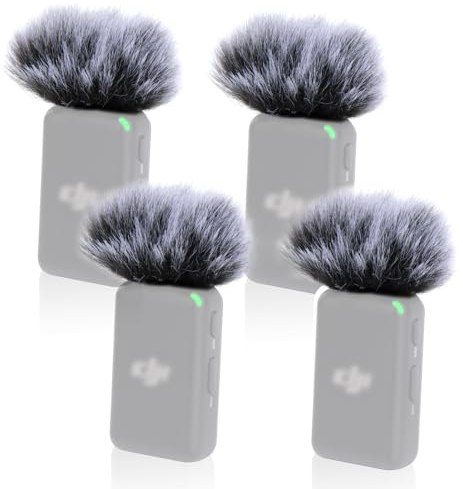 YOUSHARES Mikrofon Windschutz für DJI Mic, 4 PCS Fell Wind Muff Pop Filter kompatibel mit DJI Mic, Professionelle Außen Windfilter Schallschutz (4 Stück)