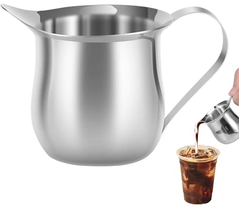 Jarra de leche de acero inoxidable de 90 ml, jarras de leche, jarra para la creación Barista Cappuccino Espresso crema salsa café